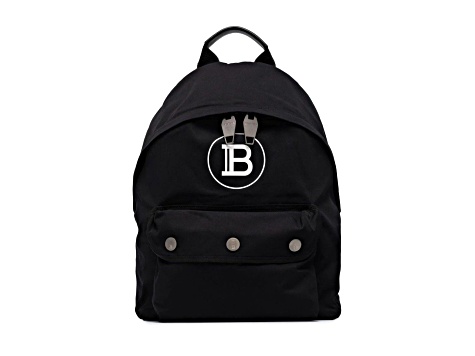 Balmain B-Back Black Nylon White Logo Backpack
