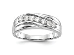 Rhodium Over 14K Gold Lab Grown Diamond SI1/SI2, G H I, Men's Band