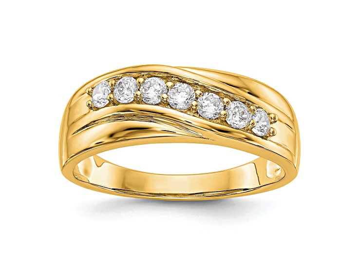 14K Yellow Gold Lab Grown Diamond SI1/SI2, G H I, Men's Band