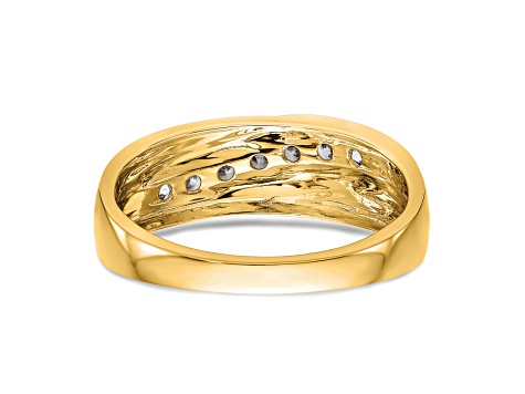 14K Yellow Gold Lab Grown Diamond SI1/SI2, G H I, Men's Band