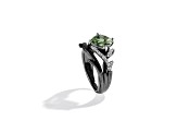 Star Wars™ Fine Jewelry The Dagobah Green Amethyst & White Diamond Rhodium Over Silver Ring 2.15ctw