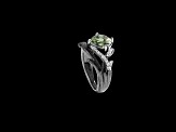 Star Wars™ Fine Jewelry The Dagobah Green Amethyst & White Diamond Rhodium Over Silver Ring 2.15ctw