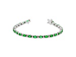 5.50ctw Emerald and Diamond Bracelet in 14k White Gold