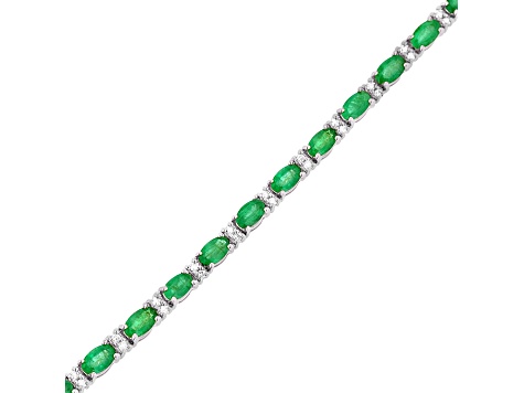 5.50ctw Emerald and Diamond Bracelet in 14k White Gold