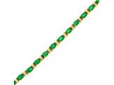 5.50ctw Emerald and Diamond Bracelet in 14k Yellow Gold