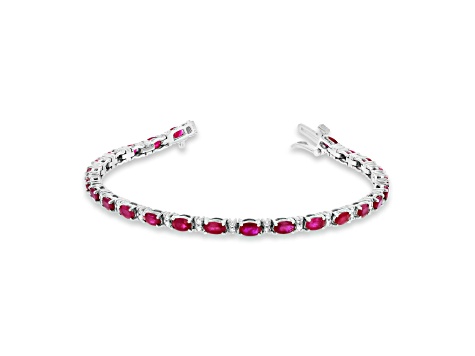 5.50ctw Ruby and Diamond Bracelet in 14k White Gold