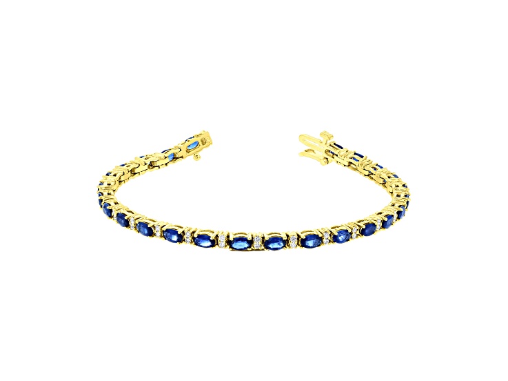 5.00ctw Sapphire and Diamond Bracelet 14k Yellow Gold