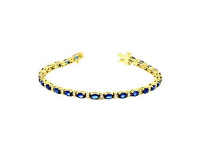 5.00ctw Sapphire and Diamond Bracelet 14k Yellow Gold