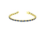 5.00ctw Sapphire and Diamond Bracelet 14k Yellow Gold