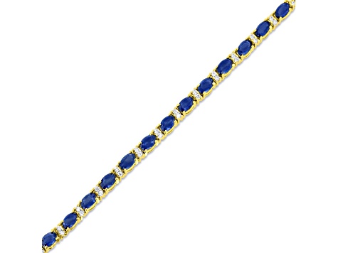 5.00ctw Sapphire and Diamond Bracelet 14k Yellow Gold