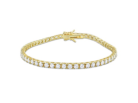 5 5/8 CT DEW Created Moissanite Tennis Bracelet in Yellow Plated Sterling Silver