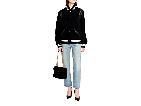 Saint Laurent Loulou Black Shearling and Leather Medium