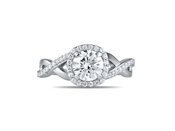 Picture of Round White Lab Grown Diamond Ring 14K White Gold 1.28ctw