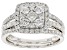 White Lab-Grown Diamond 14kt White Gold Bridal Ring Set 1.20ctw