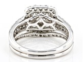 White Lab-Grown Diamond 14kt White Gold Bridal Ring Set 1.20ctw