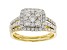 White Lab-Grown Diamond 14kt Yellow Gold Bridal Ring Set 1.20ctw