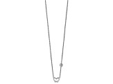 Rhodium Over Sterling Silver Cubic Zirconia and Butterfly with 2-inch Extension Children's Necklace