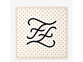 Fendi FF Karligraphy Black Logo Ivory Silk Scarf 33 cm