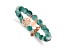 Rose Stainless Steel Antiqued and Polished Seahorse Green Dyed Jade Bracelet