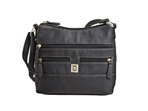 Stone Mountain Crunch Leather Irene Hobo in Black
