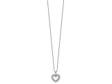 Rhodium Over 10k White Gold Lab Grown Diamond VS/SI GH, Heart Pendant Necklace