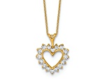 10K Yellow Gold Lab Grown Diamond VS/SI GH, Heart Pendant Necklace