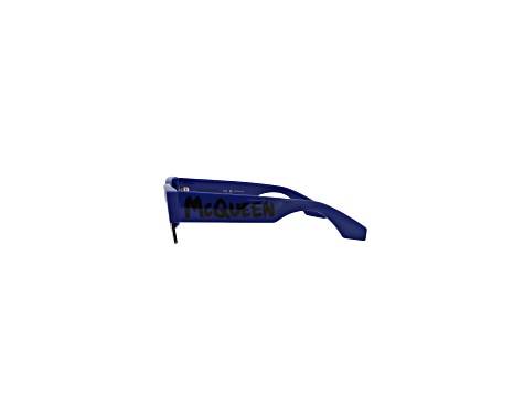 Alexander McQueen Square Semi-Rimless Frame Blue Recycled Acetate Sunglasses