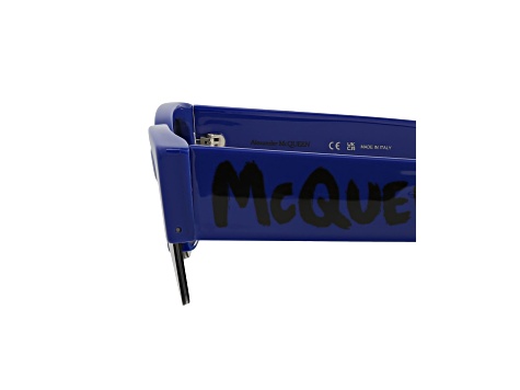 Alexander McQueen Square Semi-Rimless Frame Blue Recycled Acetate Sunglasses