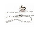 Pink And White Lab-Grown Diamond 14k White Gold Halo Pendant With Cable Chain 0.75ctw