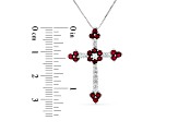 1.10ctw Ruby and Diamond Cross Pendant in 14k White Gold
