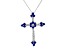 1.10ctw Sapphire and Diamond Cross Pendant in 14k White Gold