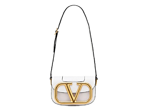 Valentino Garavani Supervee Ivory Leather Small Crossbody