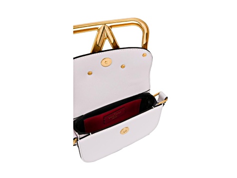 Valentino Garavani Supervee Ivory Leather Small Crossbody