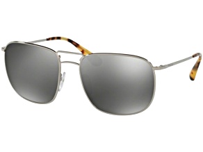 Prada PR52TS Lead Gray Frame / Gray Silver Mirrored Lenses Sunglasses