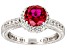 Judith Ripka 1.60ct Lab Red Ruby With 1.65ctw Bella Luce® Rhodium Over Sterling Silver Halo Ring