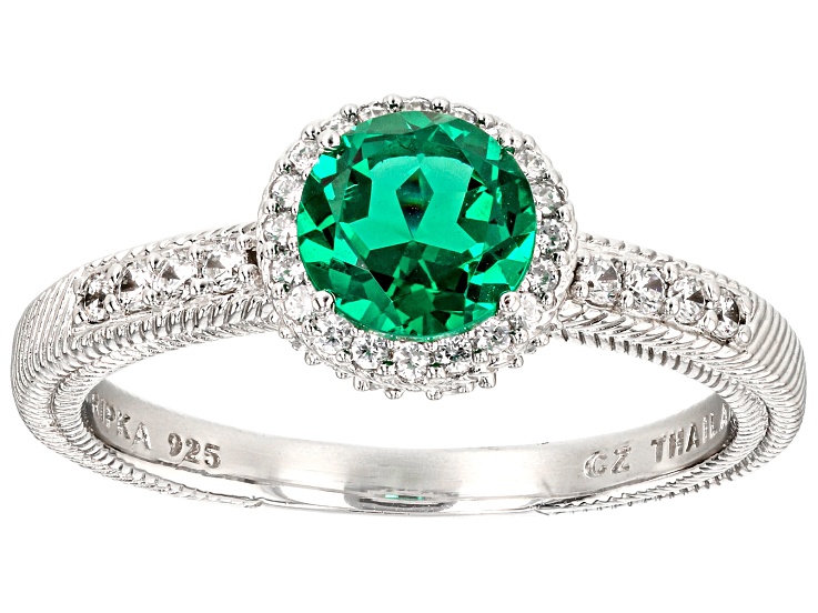 Judith Ripka 1.30ct Emerald Simulant & 1.65ctw Bella Luce