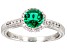 Judith Ripka 1.30ct Emerald Simulant & 1.65ctw Bella Luce® Rhodium Over Sterling Silver Halo Ring