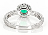 Judith Ripka 1.30ct Emerald Simulant & 1.65ctw Bella Luce® Rhodium Over Sterling Silver Halo Ring