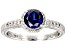 Judith Ripka 1.70ct Lab Sapphire & 1.65ctw Bella Luce® Rhodium Over Sterling Silver Halo Ring