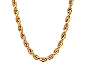 Men's 18K Yellow Gold Over Stainless Steel Rope Chain
