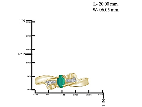 Green Emerald 14K Gold Over Sterling Silver Ring 0.30ctw