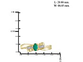 Green Emerald 14K Gold Over Sterling Silver Ring 0.30ctw