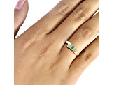 Green Emerald 14K Gold Over Sterling Silver Ring 0.30ctw