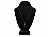 White Cubic Zirconia 14k White Gold Key Pendant With Chain 0.20ctw