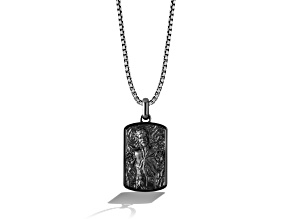 Star Wars™ Fine Jewelry In Carbonite Black Rhodium Over Sterling Silver Mens Dog Tag Pendant
