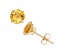 Citrine Round 10K Yellow Gold Stud Earrings, 2.2ctw