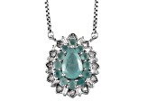 Sterling Silver Mixed Grandidierite and White Zircon Necklace 2.76ctw