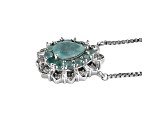 Sterling Silver Mixed Grandidierite and White Zircon Necklace 2.76ctw