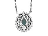 Sterling Silver Mixed Grandidierite and White Zircon Necklace 2.76ctw