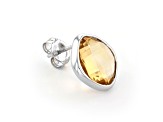 Yellow Cushion Citrine Sterling Silver Earrings 11ctw
